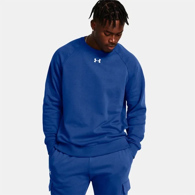 Men's  Under Armour  Rival Fleece Crew Tech Blue / White S