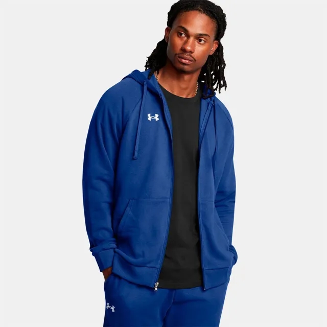 Men's  Under Armour  Rival Fleece Full-Zip Hoodie Tech Blue / White L