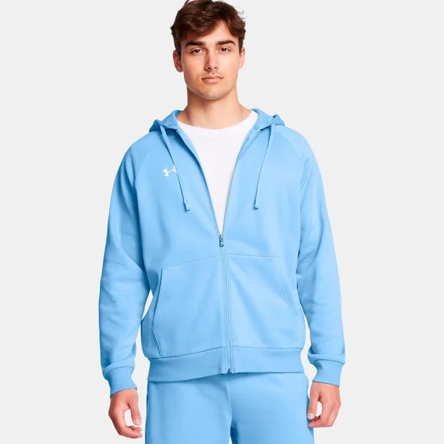 Men's  Under Armour  Rival Fleece Full-Zip Hoodie Horizon Blue / White L
