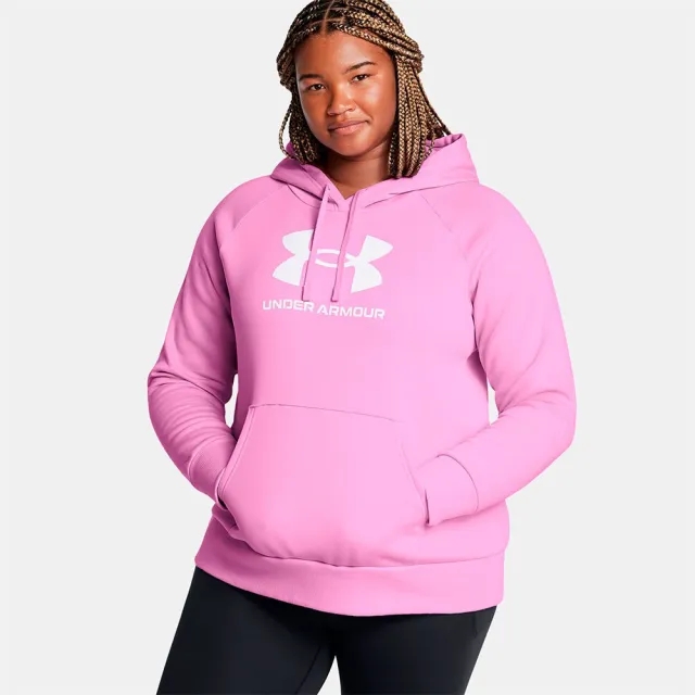 Women's  Under Armour  Rival Fleece Logo Hoodie Stellar Pink / White 3X