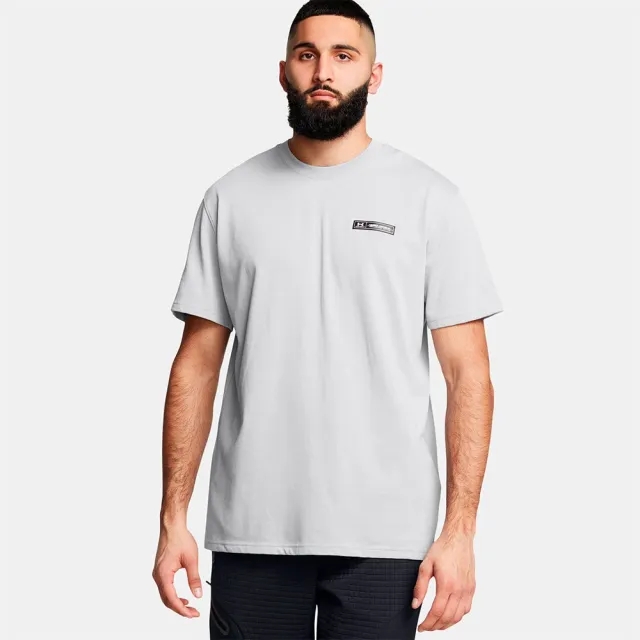 Men's  Under Armour  Heavyweight Armour Label Short Sleeve Mod Gray Medium Heather / Black / Black S