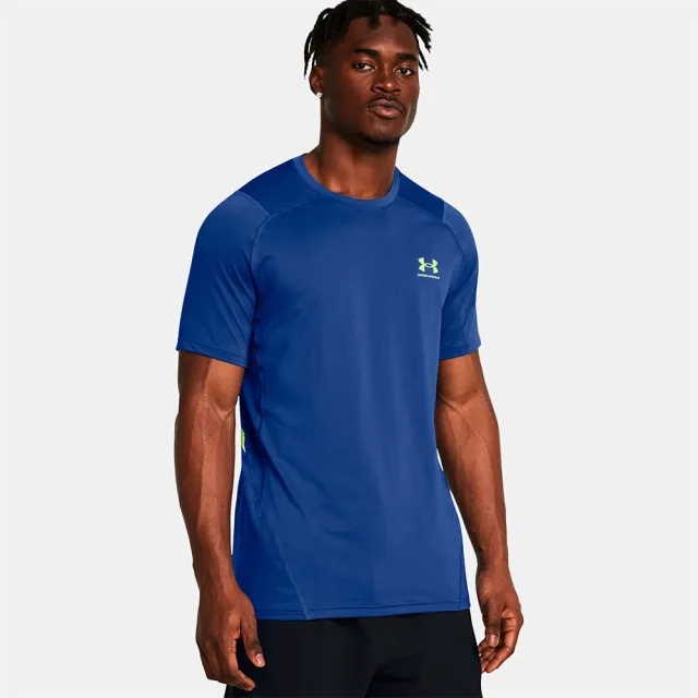 Under Armour Men's HeatGear® Fitted Graphic Short Sleeve Tech Blue / Morph Green / Morph Green M