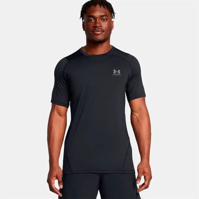 Under Armour Men's HeatGear® Fitted Graphic Short Sleeve Black / Castlerock / Castlerock S
