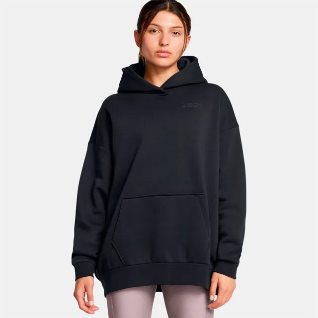 Women's  Under Armour  Icon Fleece Ultra Oversized Hoodie Black / Black M
