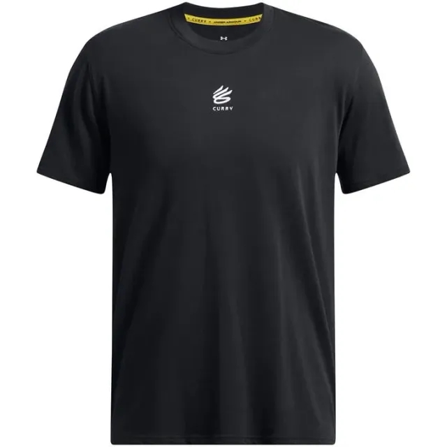 Under Armour Men's Curry Logo Heavyweight T-Shirt Black / White XXL