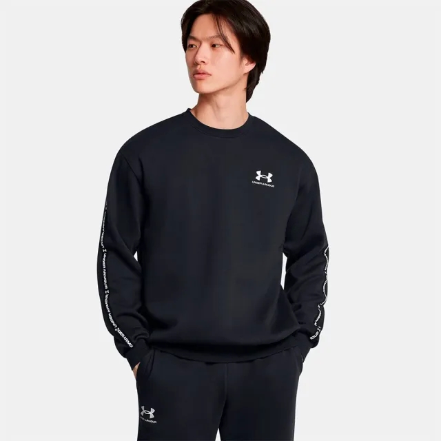Men's  Under Armour  Icon Fleece Taping Crew Black / White XXL