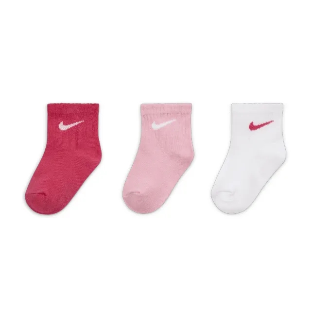 Nike Baby Gripper Ankle Socks (3 Pairs) - Pink