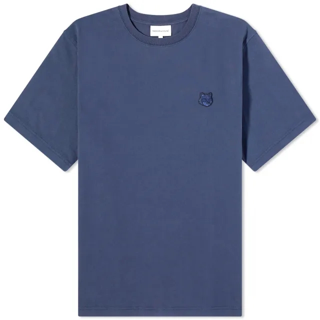 Maison Kitsuné Maison Kitsune Bold Fox Head Patch Comfort T-Shirt Ink Blue