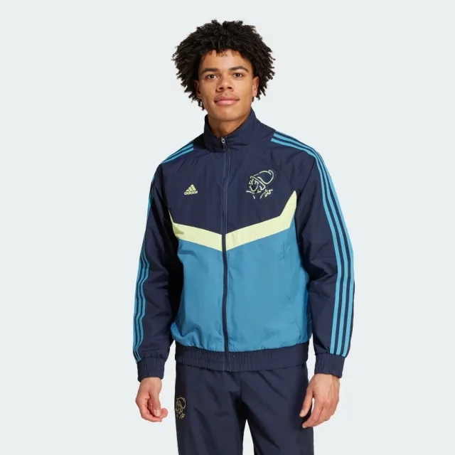 Adidas Performance Ajax Amsterdam Seasonal Track Top In Legend Ink / Altered Blue
