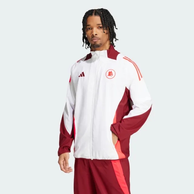 Adidas As Roma 24/25 Presentation Tracksuit Jacket  - Red