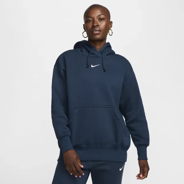 Nike Women's Sportswear Phoenix Fleece Oversized Hoodie - Armory Navy/Sail - XS - Blue