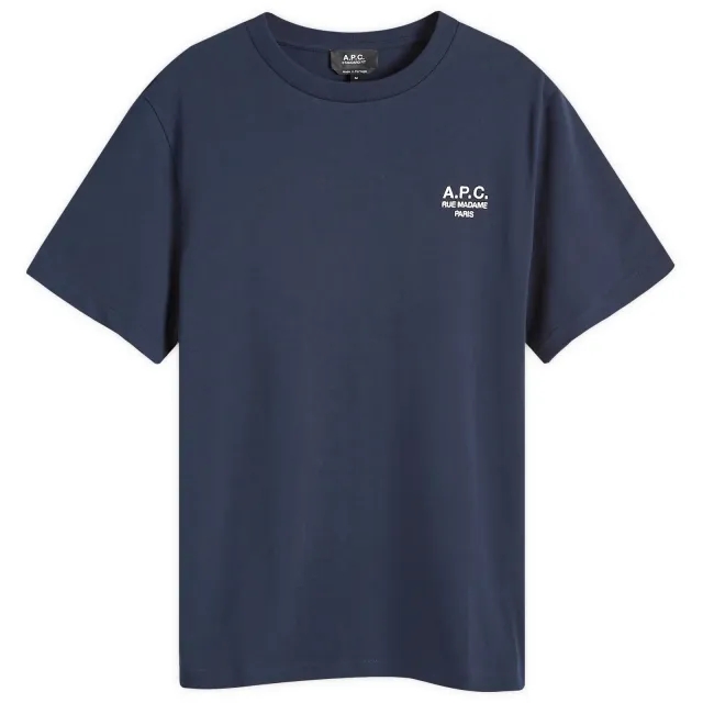 A.P.C. Men's Rue Madame Logo T-Shirt Dark Navy/Ecru