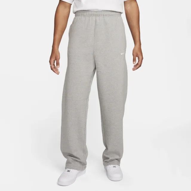 Nike Solo Swoosh Men's Open-Hem Fleece Trousers - Grey - Fleece