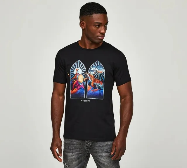 Alessandro Zavetti Vetro T-Shirt - Black - Size XL - Black