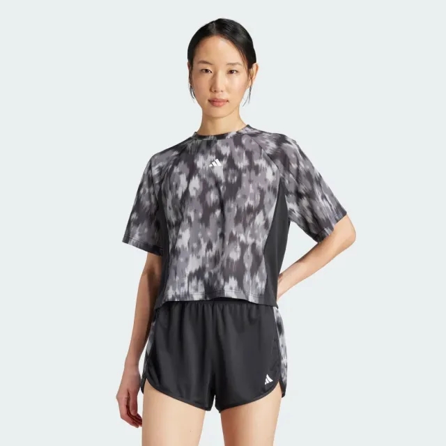 adidas Train Essentials Allover Print Flower Tie-Dye T-Shirt