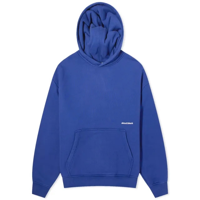 about:blank Men's Box Logo Hoodie Estate Blue/Ecru