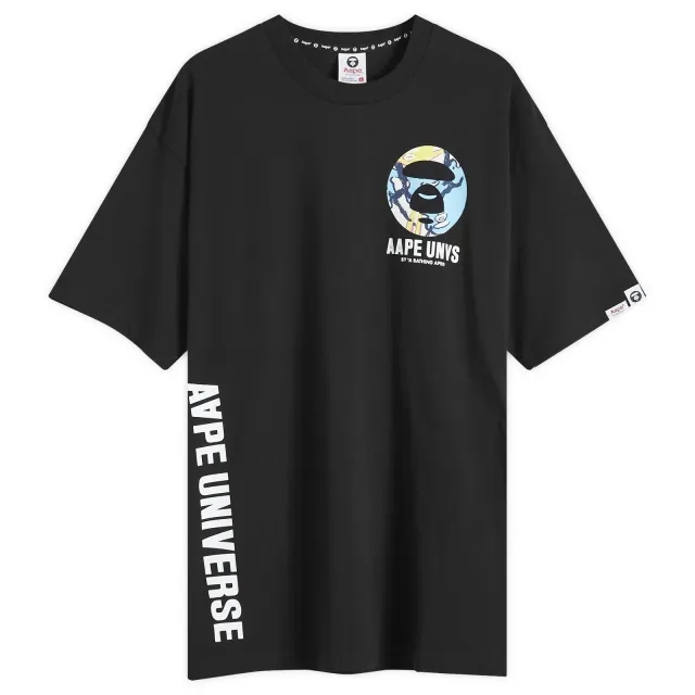 A Bathing Ape AAPE Graffiti Back Stamp T-Shirt Black