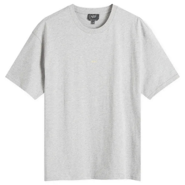A.P.C. Men's Micro Logo T-Shirt Heather Grey/Yellow