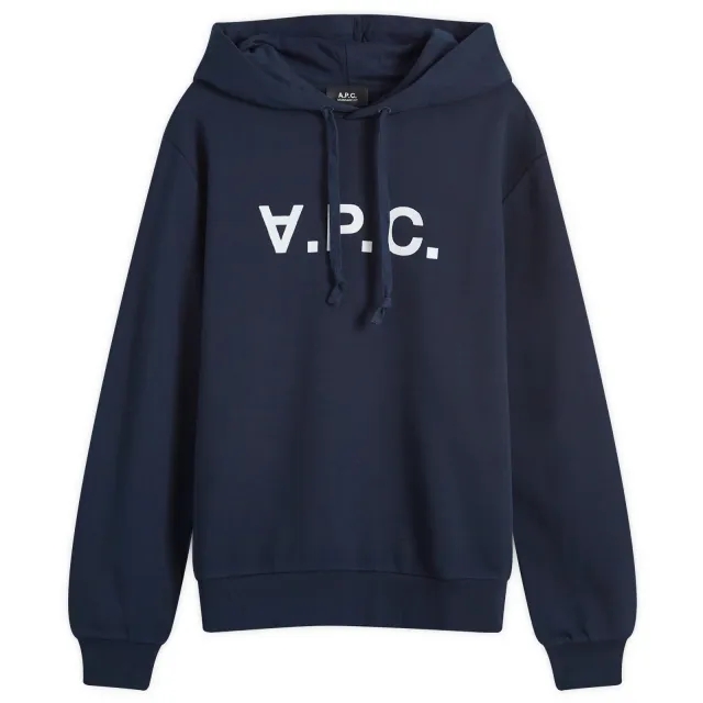 A.P.C. Men's VPC Logo Hoodie Dark Navy/Ecru