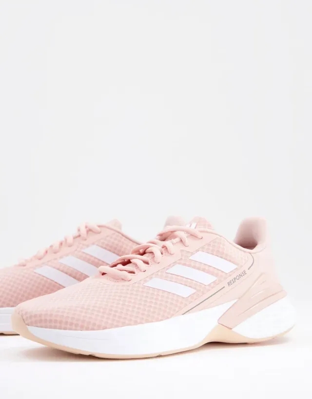 Adidas Running Response Trainers In White And Blue-Pink