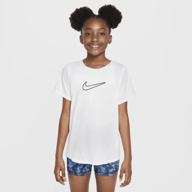 Nike Older Kids One T-Shirt in White/Black