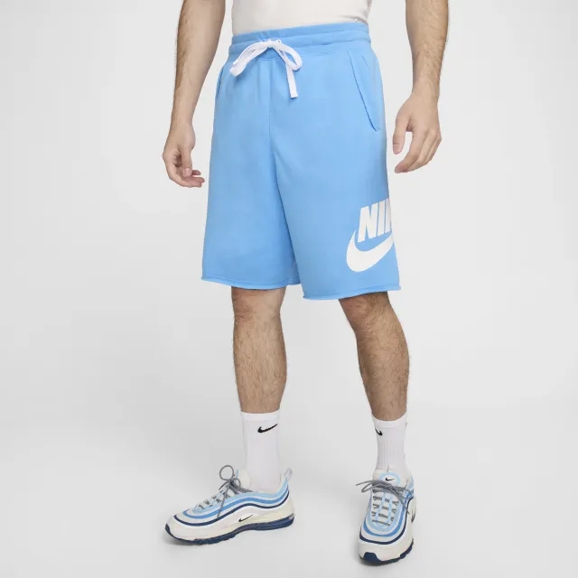 Nike Club Alumni Men's French Terry Shorts - Blue - Cotton/Rayon/Polyester