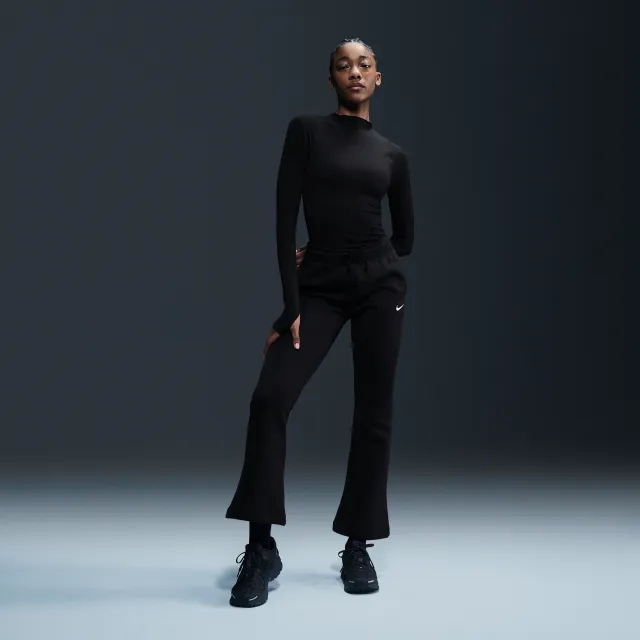 Nike Phoenix Fleece Flare Joggers - Black