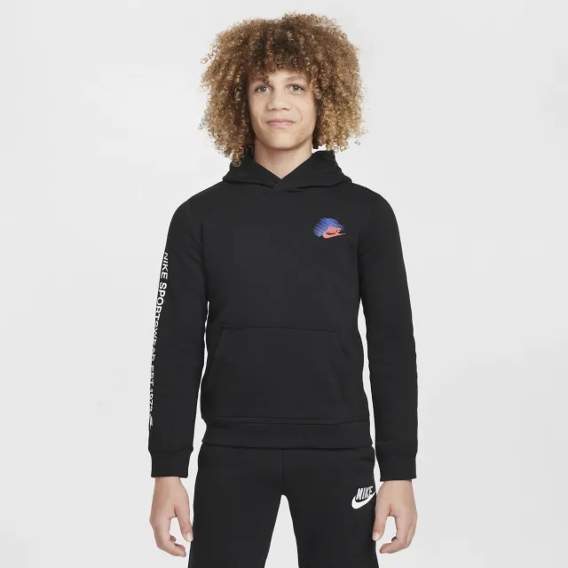 Nike Junior Standard Issue Pullover Hoodie - Black - Size M/B - Black