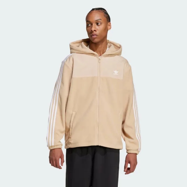 Adidas Originals Adicolor 3 Stripes Teddy Fleece Full Zip Sweatshirt
