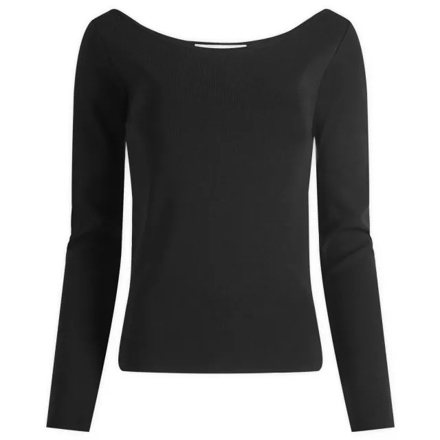 Róhe Women's Off Shoulder Knitted Long Sleeve Black