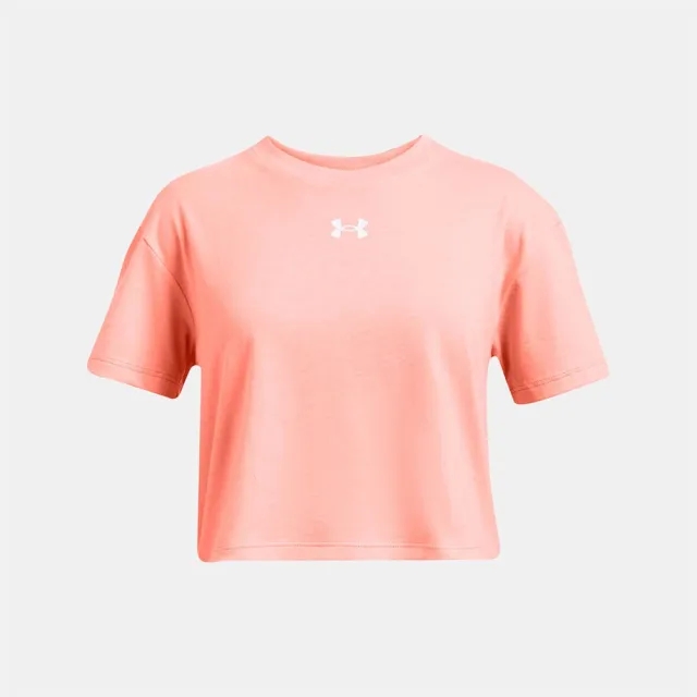 Under Armour Girls Crop Sportstyle Short Sleeve T-Shirt - Orange - Size L/G - Orange