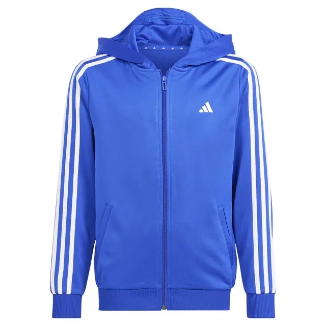 adidas Training Essentials 3 Stripes Zip Hoodie Kids - Blue, White