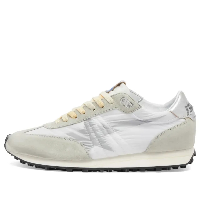 Golden Goose Men's Marathon Runner Suede Sneaker White/Grey/Silver