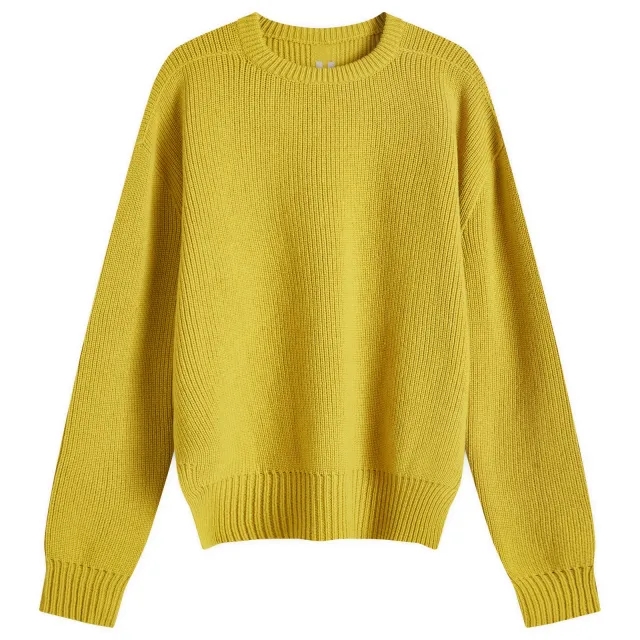 Rick Owens Men's Fisherman Knit Round Neck Lemon