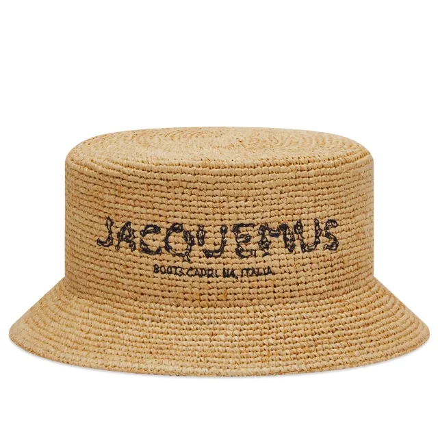 Jacquemus Men's Le Bob Pesco Bucket Hat Natural Raffia
