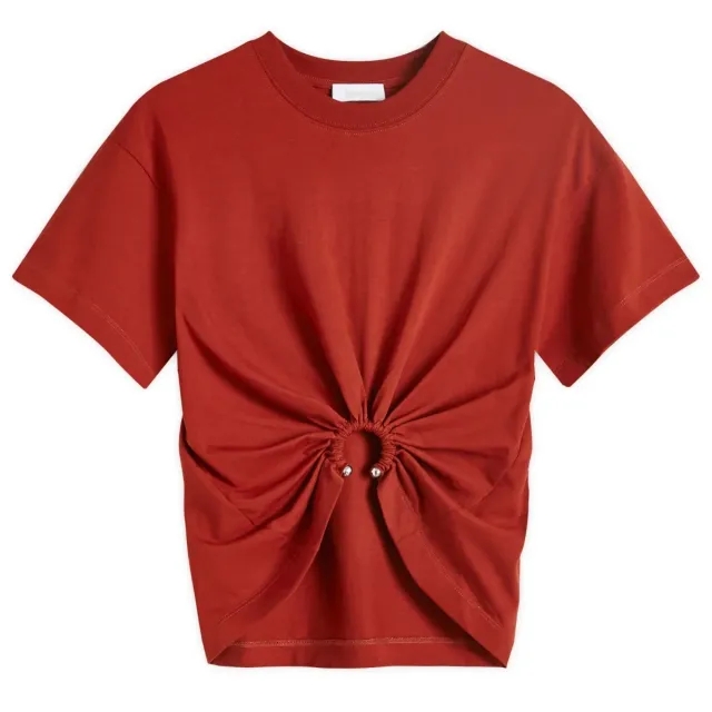 Paco Rabanne Women's Embellished T-Shirt Terracotta