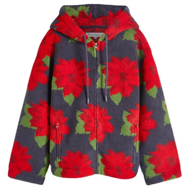 JW Anderson Men's Zip Front Hooded Jacket Navy