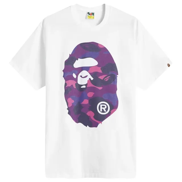 T-Shirt A Bathing Ape Color Camo Big Ape Head Tee White/ Purple Xxl