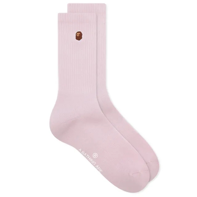 A Bathing Ape Women's Ape Head One Point Socks Pink