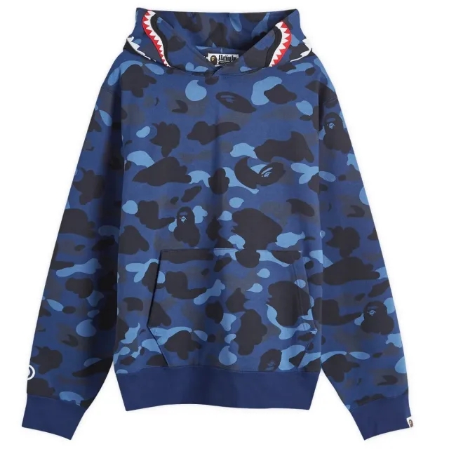 A Bathing Ape Men's Colour Camo Shark Pullover Hoodie Navy