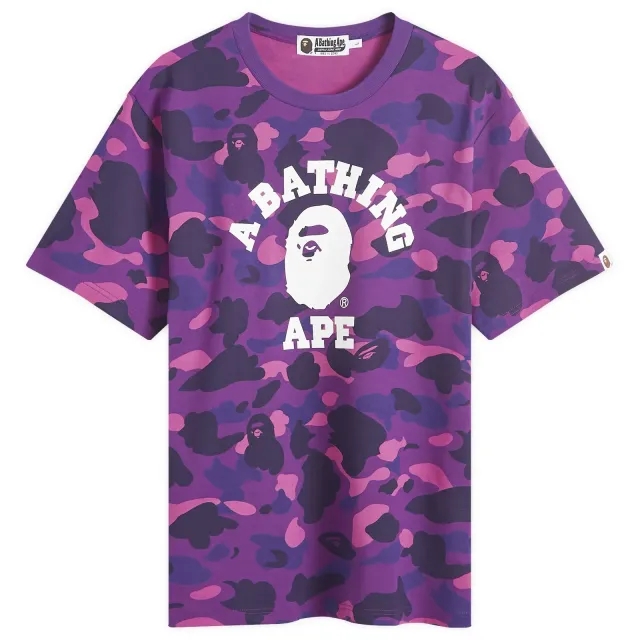 T-Shirt A Bathing Ape Color Camo College Tee Purple Xxxl