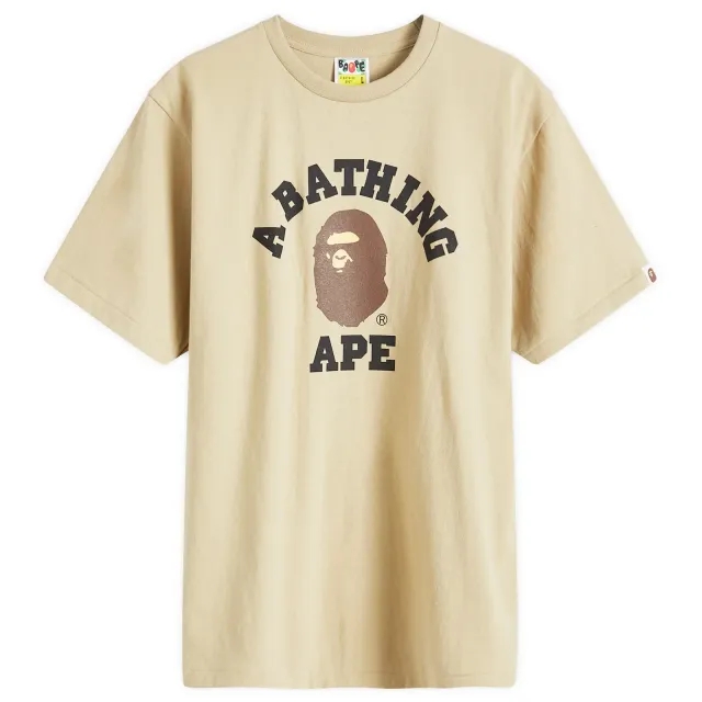 A Bathing Ape Men's College T-Shirt Beige