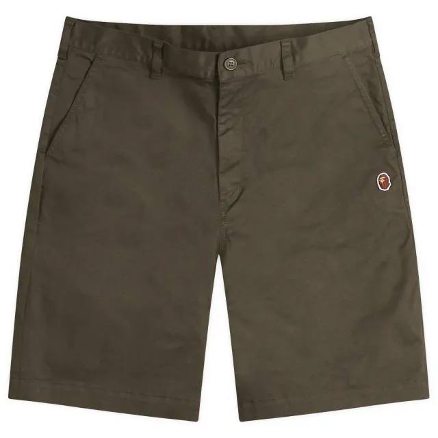A Bathing Ape Men's One Point Chino Shorts Olive