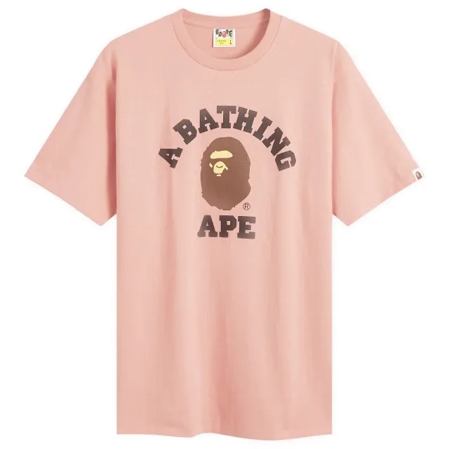 A Bathing Ape Men's College T-Shirt Pink