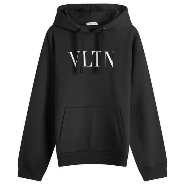 Valentino Men's VLTN Logo Popover Hoody Nero