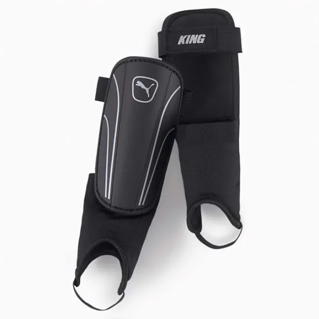 PUMA King Ankle Football Shin Guards, Black/Silver