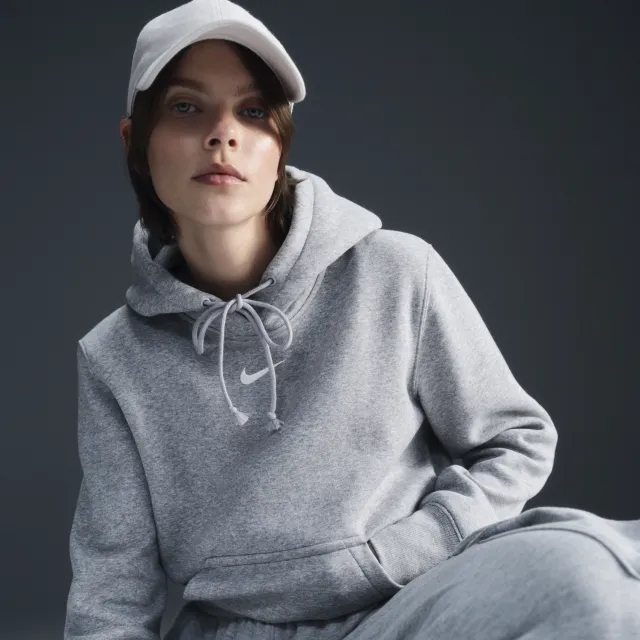 Nike Phoenix Fleece Hoodie In Grey