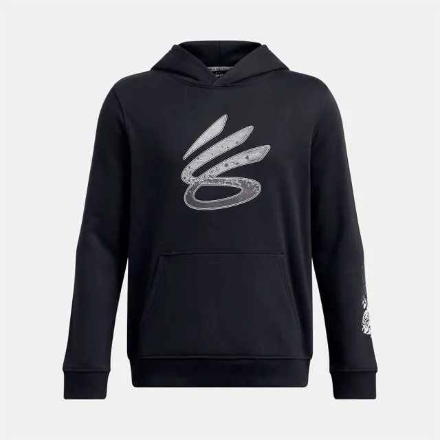 Under Armour Boys' Curry Splash Hoodie Black / White YMD (54 - 59 in)