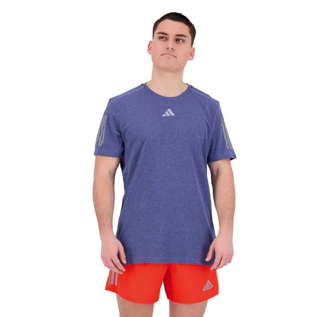 Adidas Own The Run Heather Short Sleeve T-shirt  - Blue