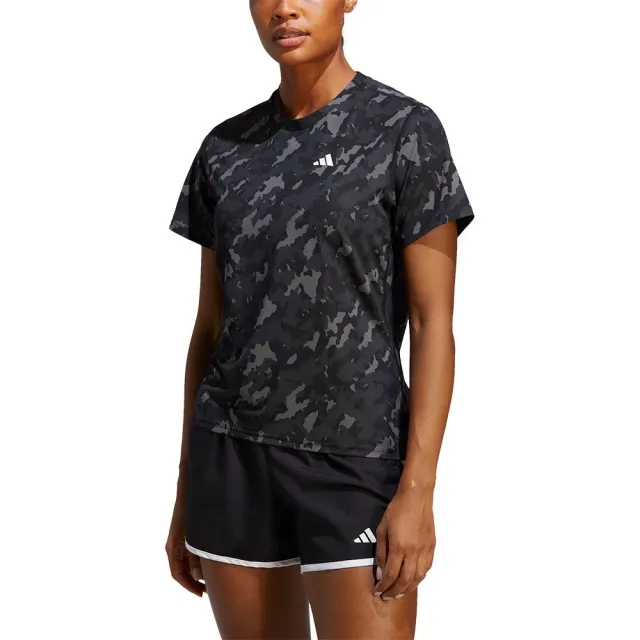 adidas Own The Run All Over Print T-Shirt - Black